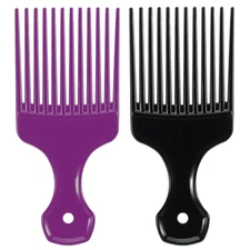 2 Pcs Hair Pick Comb Wide Tooth Lift for Hair Styling Detangling Plastic Afro Pi