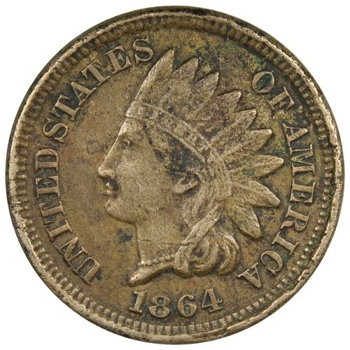 1864 Indian Head Cent VF VERY FINE Civil War Date Cleaned A2993