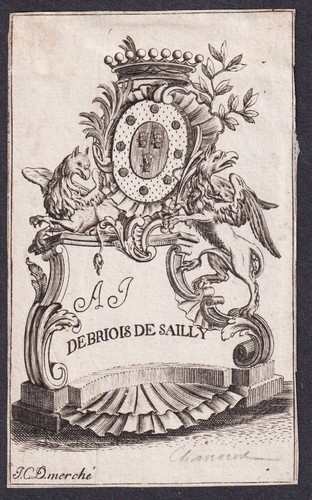 Ex-libris Ancien - Hôpital Comtesse De Lille - Gravure Sur Cuivre 18e Siècle (environ 9x6.5 Cm)