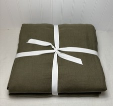 West Elm European Flax Linen Duvet Cover  King/cal.  Dark Olive