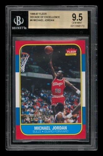 1996-97 Fleer Decade of Excellence: # 4 Michael Jordan BGS 9.5 GEM MINT
