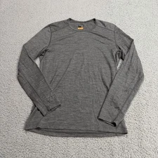Icebreaker Shirt Mens Medium Gray Merino Wool Baselayer Thermal Hiking Gorp 200