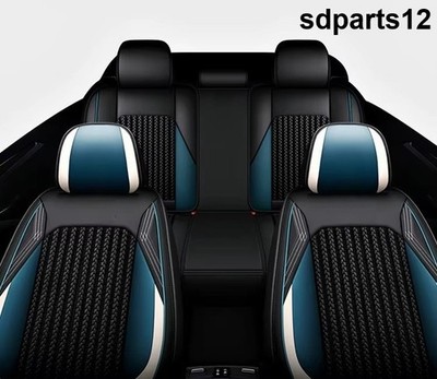 AUTONET VW Golf Polo Sitzbezug Komplettset PU Kunstleder Stoff Schwarz Blau Weiß