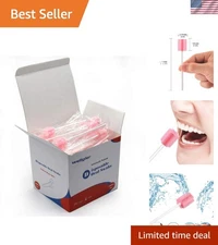 Oral Care Swabs Disposable Pink 100 Counts Soft Latex Free Hygiene