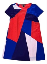 MARC BY MARC JACOBS Silk S/S Multicolor Dress Red/Blue Size 0 MJ1225184