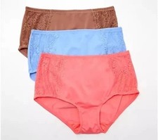 Breezies Hipster Briefs w/ Lace Trim 3-Pack Tonal Pack 3X A634609