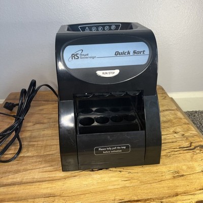 Royal Sovereign Quick Sort Counter Top Coin Sorting Machine QS-1AC Sorter Works