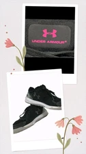 Under Armour Sneaker Running Women 10 Pink Logo Charged Stunner TR Black Gym EUC