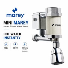 NEW Marey  Tankless Shower Water Heater Mini Marey 110V 2.6kW 2 Year Warranty