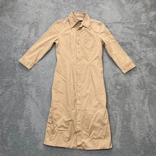 VTG Gap Dress Womens Extra Small Beige Shirt Midi Button Front Party Cocktail