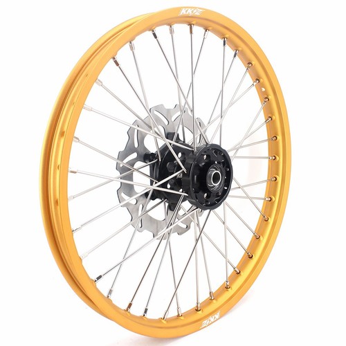 KKE 21/19 Dirt Bike Wheels Gold Rims for 2001-2008 Suzuki RM125 RM250 Black Hub - Picture 8 of 16