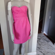 j.crew  dress sz 6p strapless pink cotton 1a