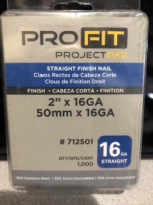 PRO FIT 2  Inch X 16 Gauge 304 STAINLESS STEEL Finish Brads 1000 Count