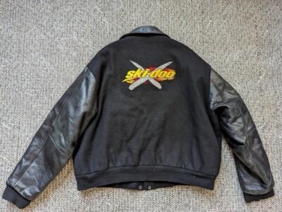 vintage 1990s snowmobile SKI DOO varsity jacket 2XL black vintage 1990s snowmobile SKI DOO varsity jacket 2XL black