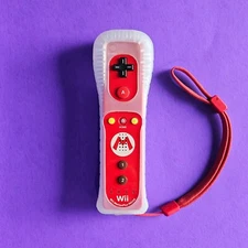 Official Wii Remote MARIO Red Nintendo Motion Plus Inside 👾 Wi U OEM Controller