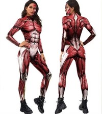 Fitness Lifelike Muscle Jumpsuit Cosplay Costume Bodysuit Halloween Stage Props