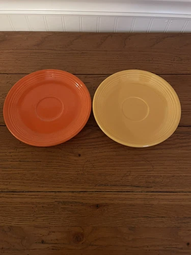 Homer Laughlin 2 Fiestaware Saucers Vintage Replacement Collectibles