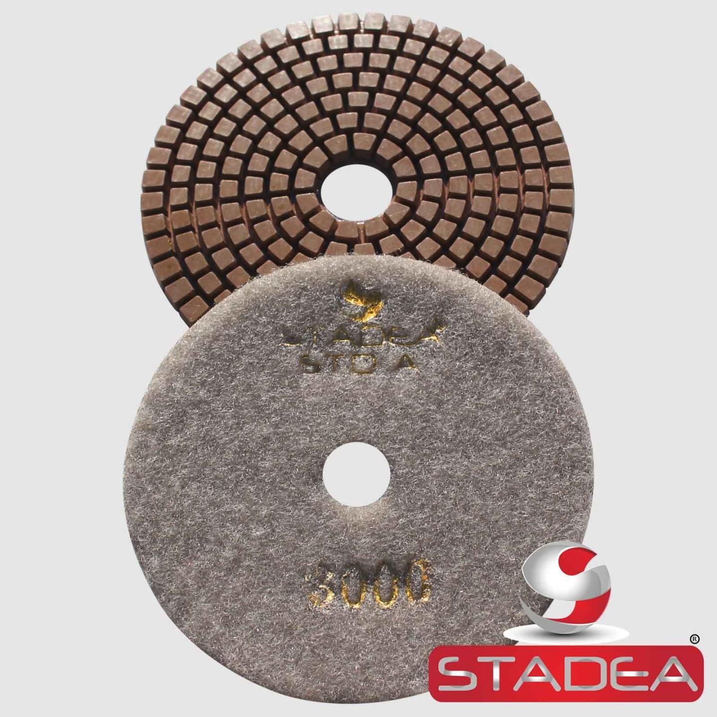 STADEA 4" Diamond Polishing Pad Grit 3000 for Granite Concrete Wet Grinder Floor