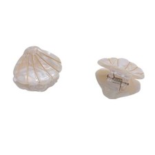 Sea Shell Hair Claw Clips 2Pcs Seashell Hair Claw Clip for Women Beach White