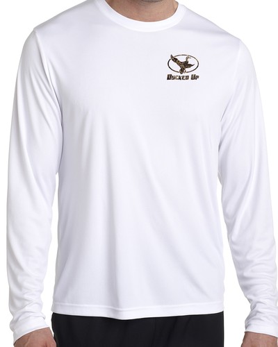 ducked up duck hunting microfiber long sleeve t shirt 50  uv