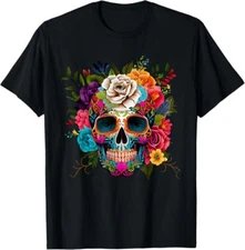 Dia De Los Muertos Costume Womens Day Of Dead Sugar Skull T-Shirt