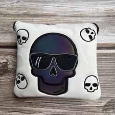 Magnetic Golf Square Mallet Putter Cover Skull White Mallet Putter Headcovers