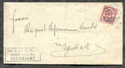 GERMANY Engen 1905 Sparkasse Cover / Folded Document. Frei durch Ablösung Stamp