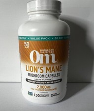 OM Mushroom Superfood Lion's Mane Supplement 195 Capsules 2000mg EXP 06/27