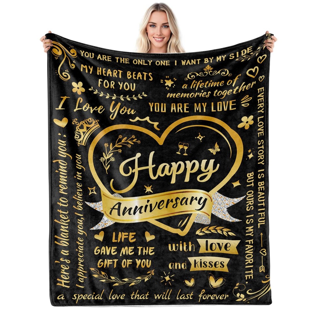Anniversary Blanket Wedding Anniversary Blanket Gifts Anniversary Romantic Gi...