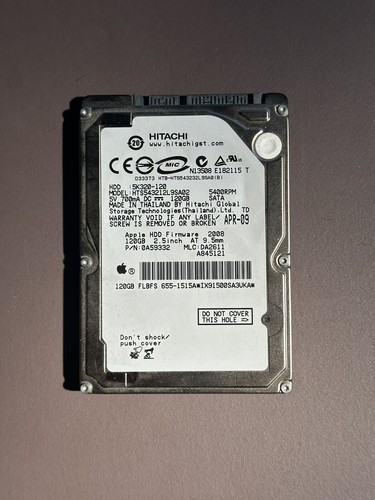 120 GB SATA Hitachi HTS543212L9SA02 5400rpm 16MB HDD 2.5" interne Festplatte