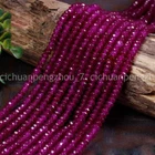 Natural 2x4mm Faceted Fuchsia Jade Rondelle Gemstone Loose Beads 15'' AAA