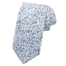 Men Skinny Tie Cotton Floral Necktie for Wedding Groomsmen Tie 46