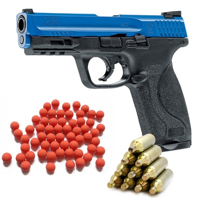 SET T4E Home Defense Smith&Wesson M&P9 M2.0 BLU-BLK Rubberball Cal.43 12g CO2 
