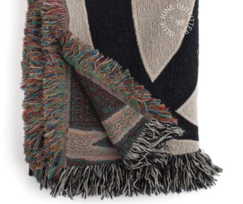 COTTAGECORE MUSHROOMS FERNS | WOVEN THROW BLANKET - Picture 4 of 4