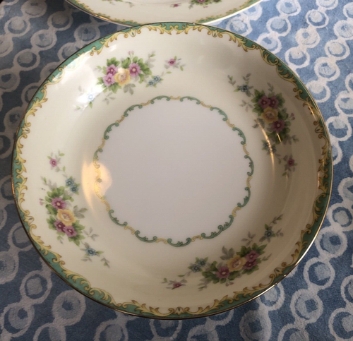 Vintage Noritake M Mystery Porcelain Floral Salad Soup Bowl w Gold - 1917 Japan - Picture 3 of 7