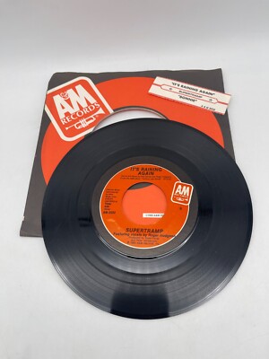 SUPERTRAMP It's Raining Again / Bonnie 45 RPM Vinyl Record W Jukebox Title Strip