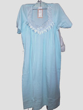 LATI FASHION Core womens Large L Green Short Sleeve Nightgown 100 cotton lace