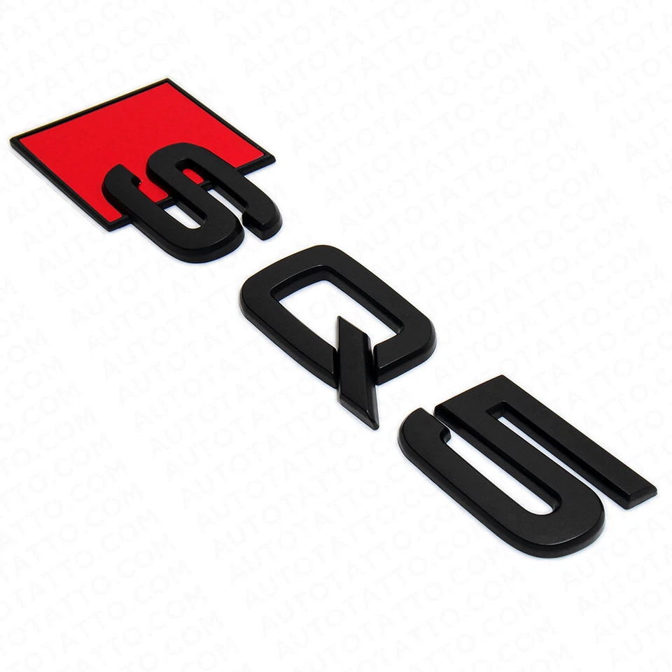 Placa de identificación de puerta levadiza trasera negra mate Audi SQ5 emblema maletero insignia deportivo Foto 3 de 4