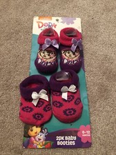 dora the explorer 2pk baby booties 0-12 months NEW