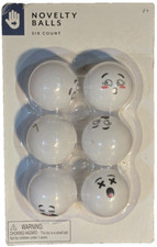 New Emoticons Six Count Novelty Ping Pong Balls by Ankyo Development Sealed Set
