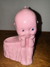 VINTAGE KEWPIE BABY PINK CERAMIC PLANTER 6  