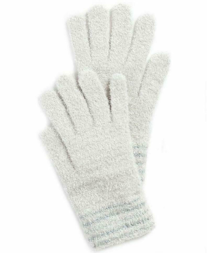 Charter Club Striped-Cuff Chenille Gloves Grey OS 3390₽