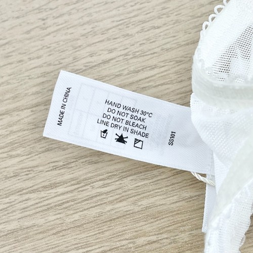 Pleasure State Thong String Size L White Beige Stretch Lace Sheer High Leg New - Picture 7 of 7
