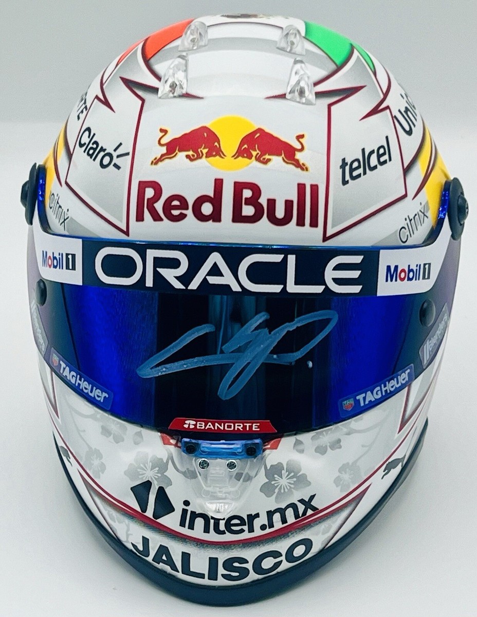 F1, SERGIO PEREZ ORIGINAL signed 1/2 SCHUBERTH mini helmet JAPAN