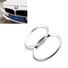 Aluminum Silver Front Rear Badge Frame Ring Fits 14-18 F30 F31 F34 330i 340i