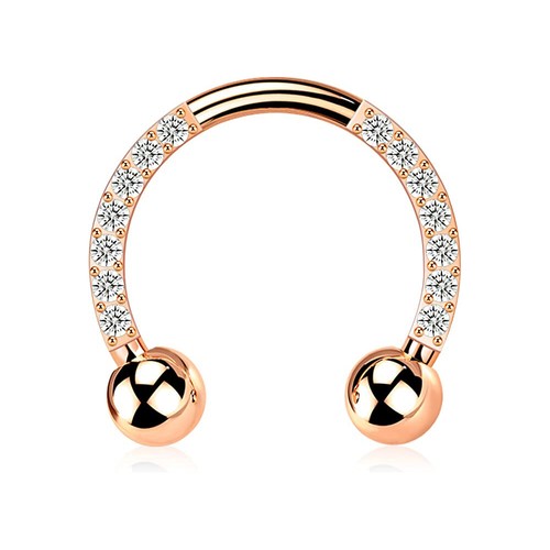 1- 16 Gauge Clear CZ Stainless Steel Horseshoe Septum Nose Lip Ring Helix C324 - Picture 21 of 22