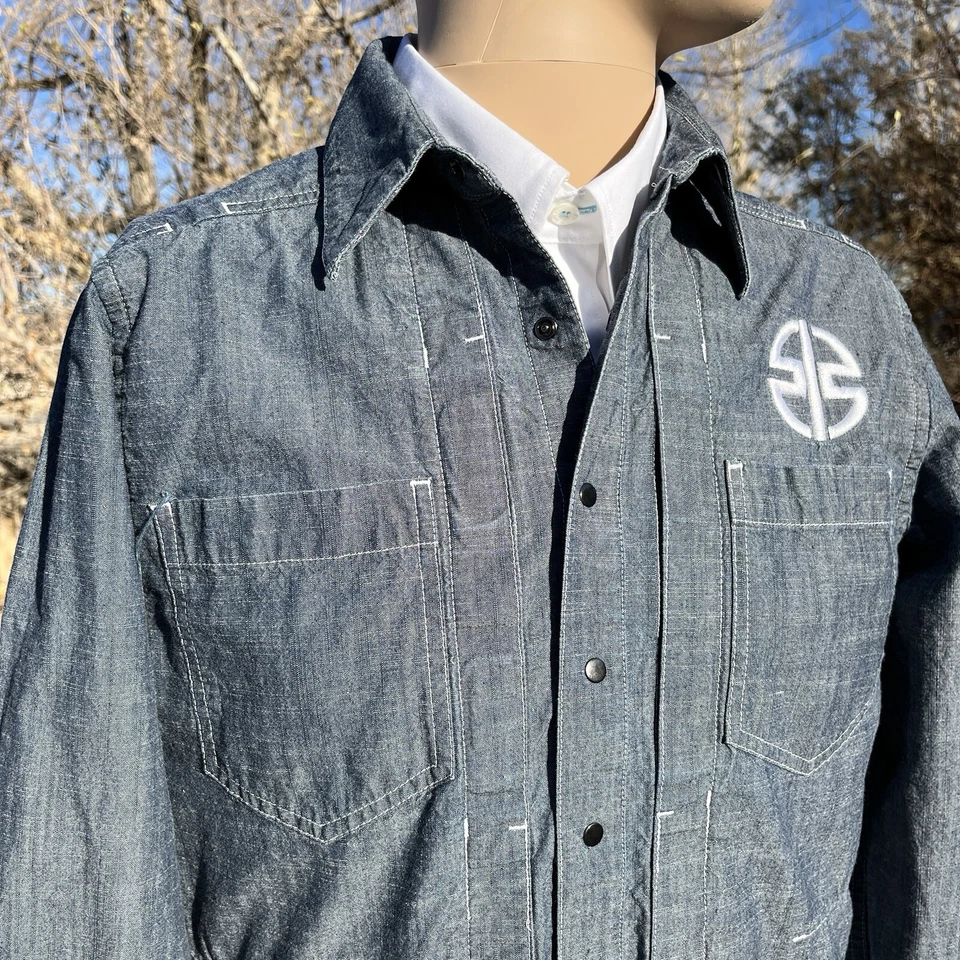 5.11 tactical Denim Men’s shirt (S) motorcycle Snap Up thick Long Sleeve outdoor - Image 2 of 4