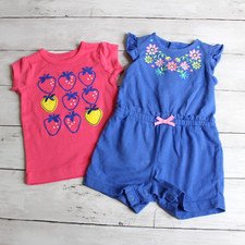 Carter's Baby Girl's One Piece Shorts Romper Top Size 3 Months Lot