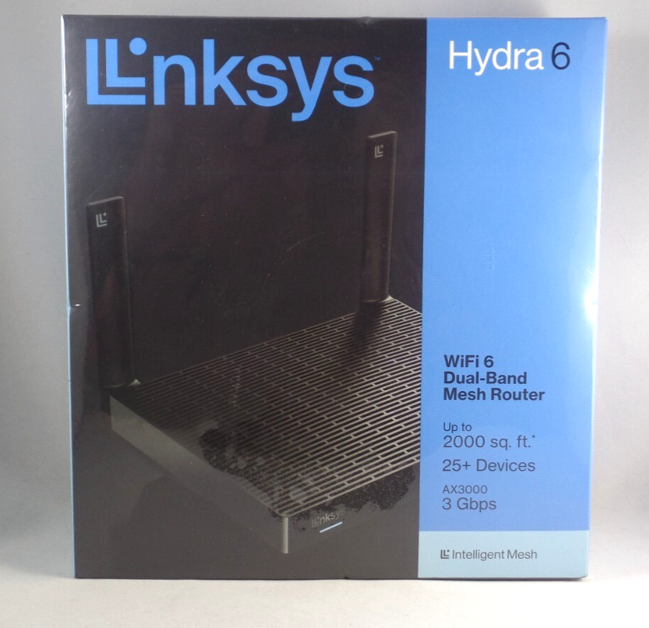 Open Linksys Hydra 6 Mesh WiFi 6 Router - MR20EC- Dual-Band, Connect 25+ Devices