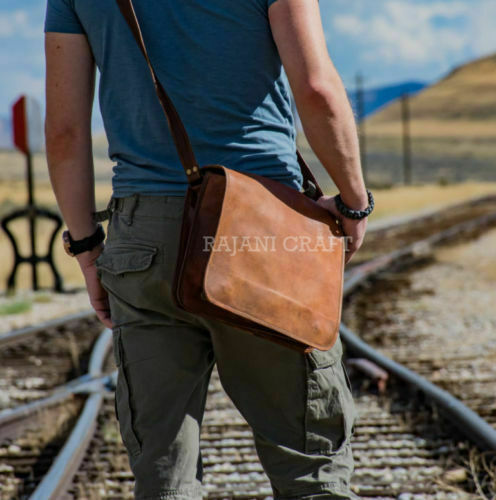 Original Vintage Leather Messenger Genuine Leather Laptop Satchel Bag Handmade